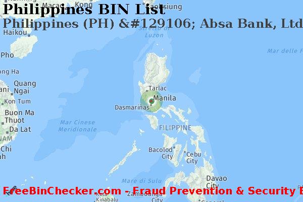 Philippines Philippines+%28PH%29+%26%23129106%3B+Absa+Bank%2C+Ltd. Lista BIN