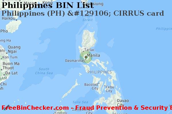 Philippines Philippines+%28PH%29+%26%23129106%3B+CIRRUS+card BIN Lijst