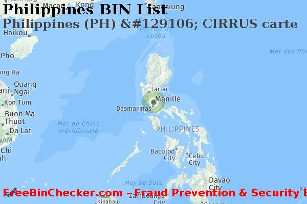 Philippines Philippines+%28PH%29+%26%23129106%3B+CIRRUS+carte BIN Liste 