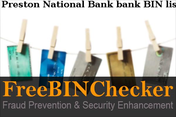 Preston National Bank BIN 목록