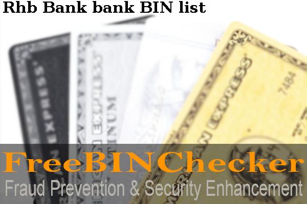 Rhb Bank BIN Danh sách