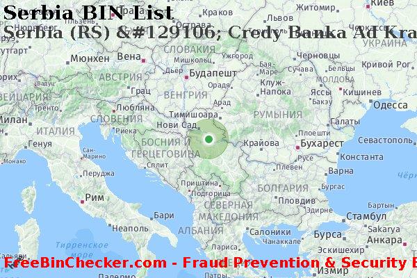 Serbia Serbia+%28RS%29+%26%23129106%3B+Credy+Banka+Ad+Kragujevac Список БИН