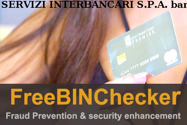 Servizi Interbancari S.p.a. Lista BIN