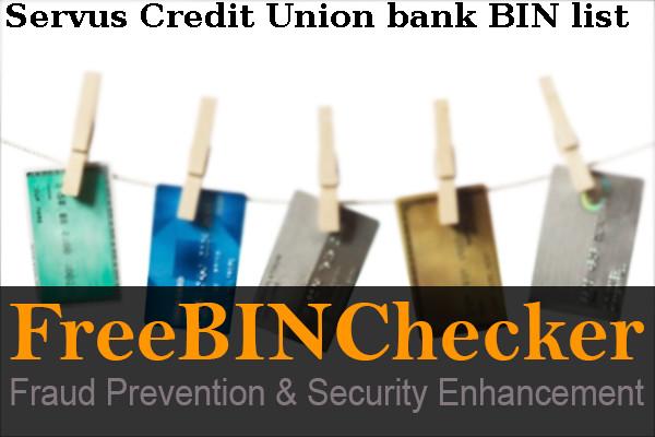 Servus Credit Union Lista de BIN