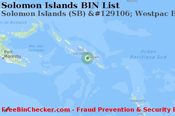 Solomon Islands Solomon+Islands+%28SB%29+%26%23129106%3B+Westpac+Banking+Corporation BIN Liste 