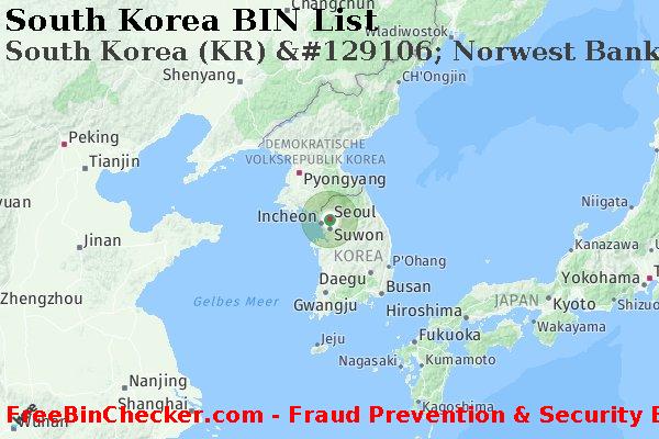 South Korea South+Korea+%28KR%29+%26%23129106%3B+Norwest+Bank+Iowa+N.a. BIN-Liste