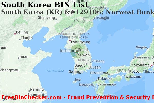 South Korea South+Korea+%28KR%29+%26%23129106%3B+Norwest+Bank+Iowa+N.a. BIN List