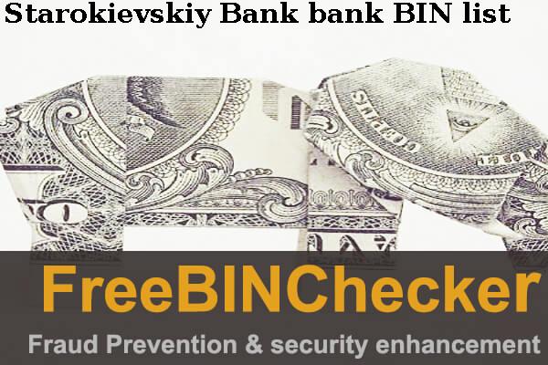 Starokievskiy Bank BIN List