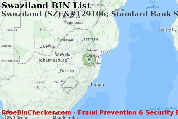 Swaziland Swaziland+%28SZ%29+%26%23129106%3B+Standard+Bank+Swaziland%2C+Ltd. قائمة BIN
