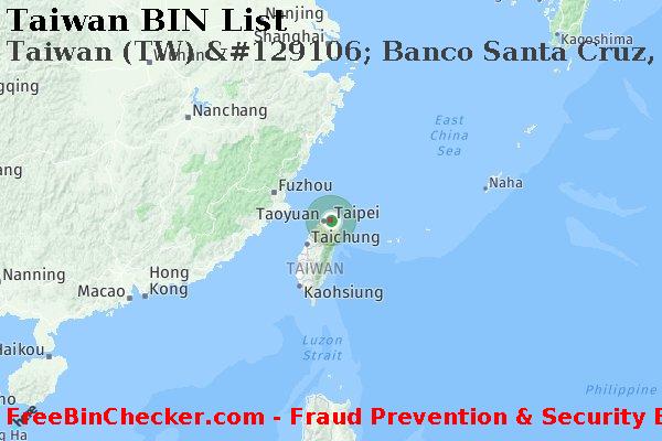 Taiwan Taiwan+%28TW%29+%26%23129106%3B+Banco+Santa+Cruz%2C+S.a. BIN 목록