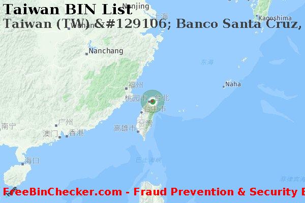Taiwan Taiwan+%28TW%29+%26%23129106%3B+Banco+Santa+Cruz%2C+S.a. BIN列表