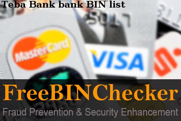 Teba Bank قائمة BIN