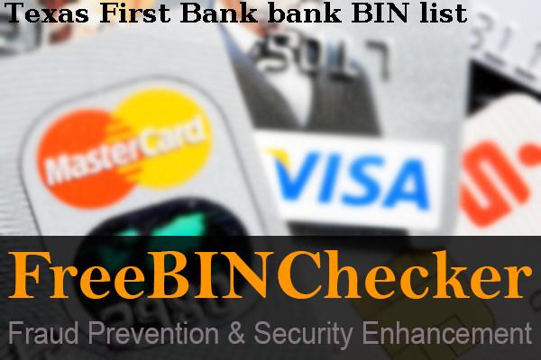 Texas First Bank BIN 목록