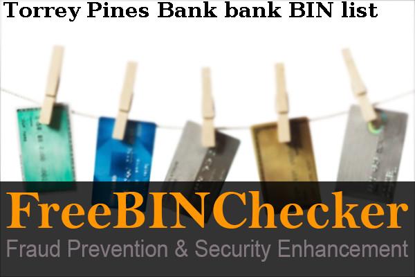 Torrey Pines Bank BIN Dhaftar
