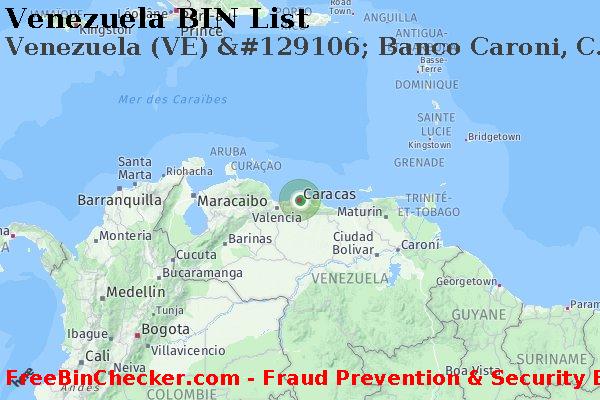 Venezuela Venezuela+%28VE%29+%26%23129106%3B+Banco+Caroni%2C+C.a. BIN Liste 