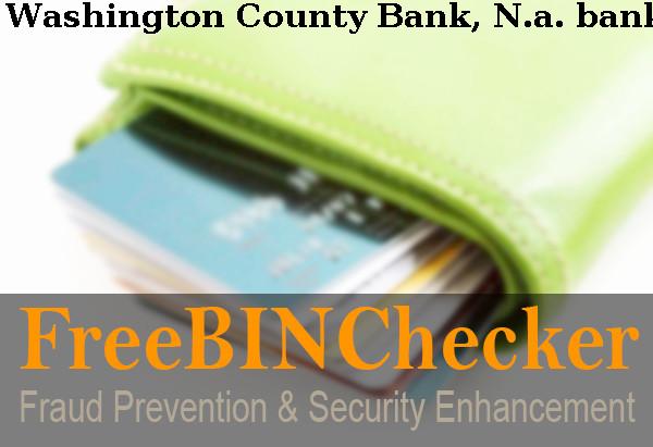 Washington County Bank, N.a. Список БИН
