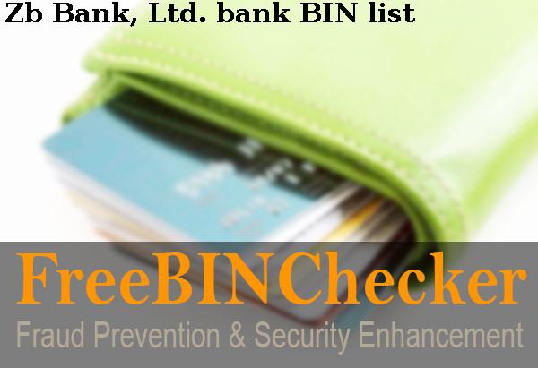 Zb Bank, Ltd. قائمة BIN